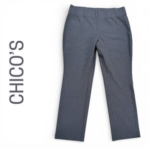 Gray Casual Trousers Chico's size 2 = Large / 12 Pull-on stretchy dress pants